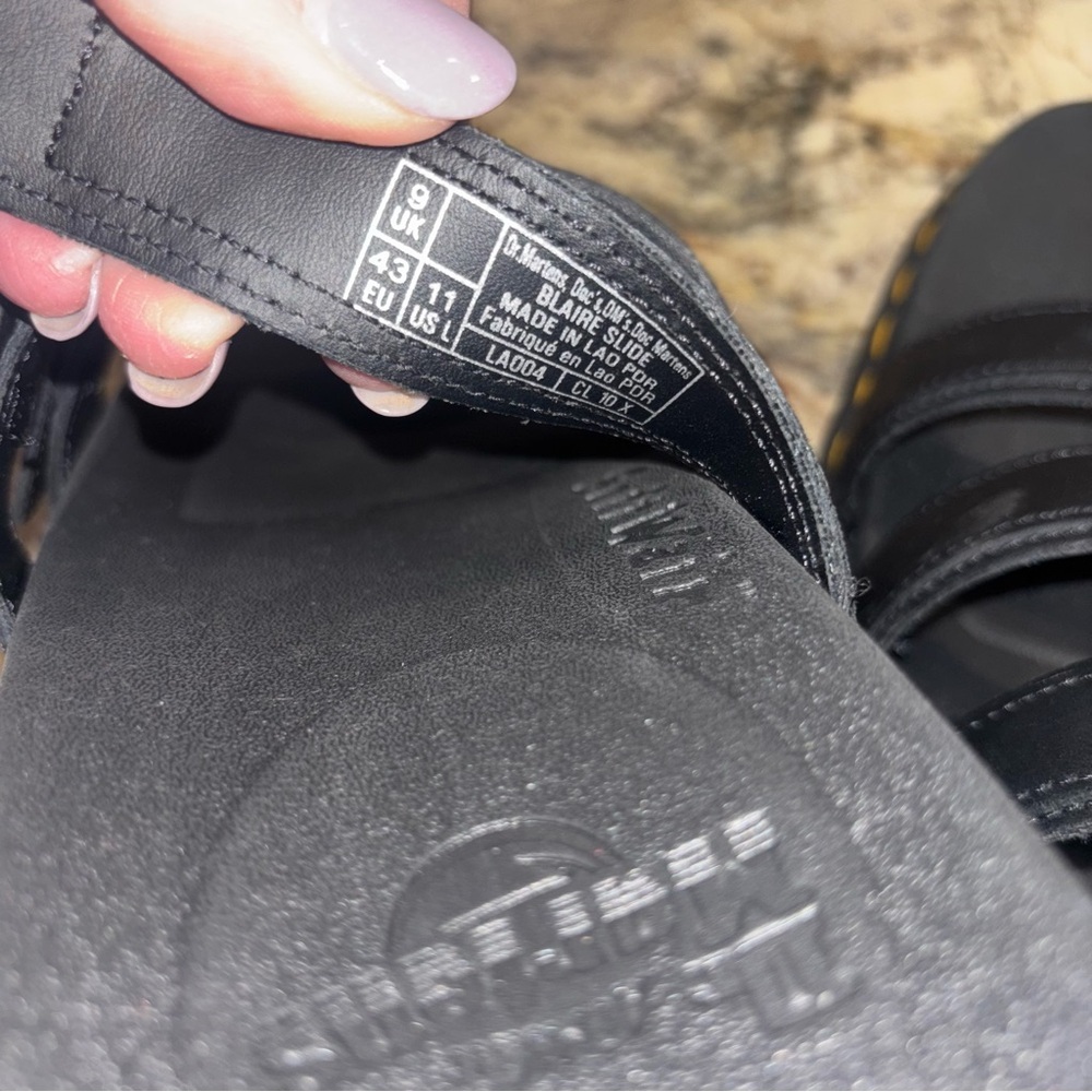 Dr. Martens Black Sandals with Silver Buckles - Picture 8 of 11